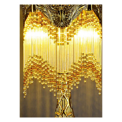 French Brass Crystal Tassel Luxury 1-Light Table Lamp