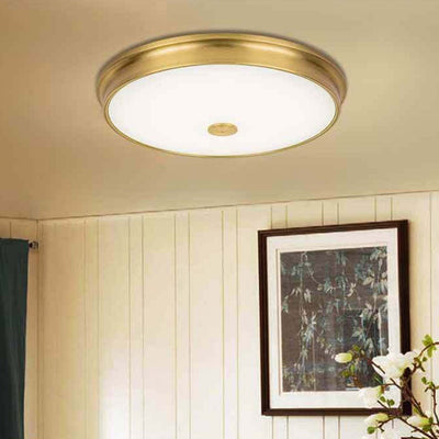 Vintage Luxury Round Glass LED Flush Mount Ceiling Light