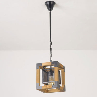 Industrial Creative Iron Mesh Box Design 1-Light Pendant Light