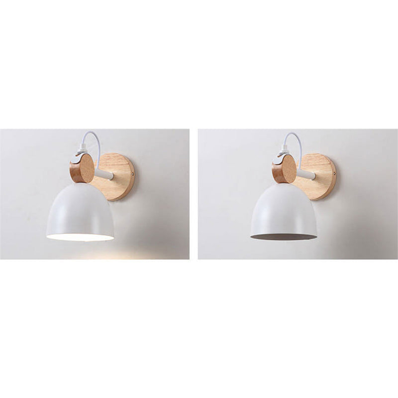 Nordic Macaron Dome Log 1-Light Rotatable Wall Sconce Lamp