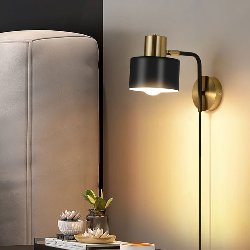 Modern Minimalist Rotatable Swing Arm Iron 1-Light Wall Sconce Lamp