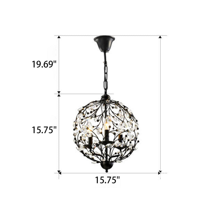 Kreatives Vintage-Kristallzweig-Design 3-Licht-Kronleuchter 