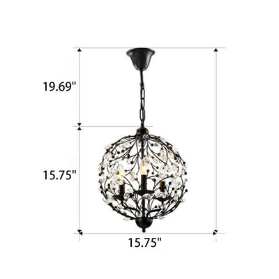 Vintage Creative Crystal Branch Design 3-Light Chandelier