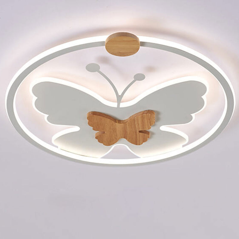 Nordic Creative Butterfly Circle LED Flush Mount Ceiling Light