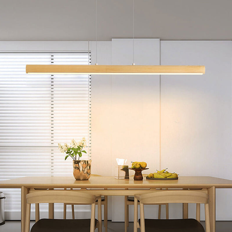 Modern Simple Log Long Strip Island Light LED Chandelier