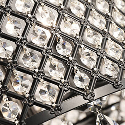 Moderner Luxus-Kristallzweig runder 4-Licht-Kronleuchter
