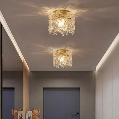 Modern Minimalist Glass 1- Light Flush Mount Ceiling Light