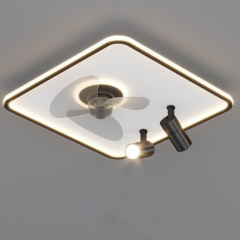 Minimalist Ultra-thin Square Spotlight  LED Flush Mount Ceiling Fan Light