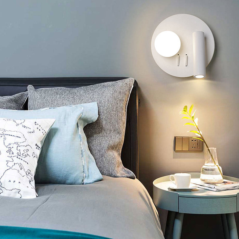 Nordic Minimalist Round/Square Acrylic Iron LED Reading Wall Sconce Lamp