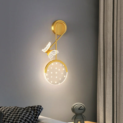 Lámpara de Aplique de Pared LED con Diseño de Mariposa Estrella Moderna Creativa de Acrílico 