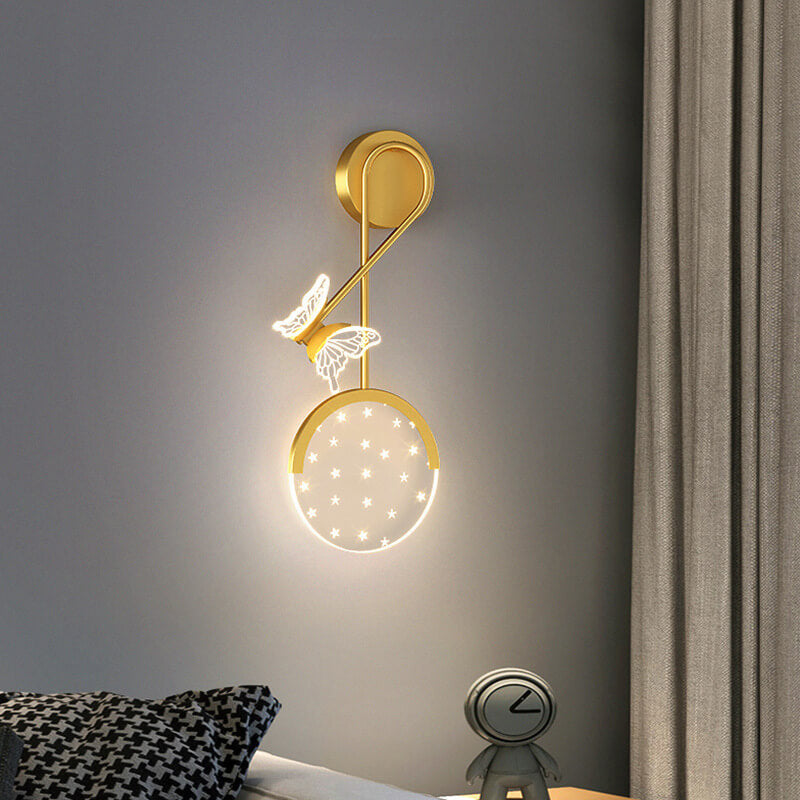 Lámpara de Aplique de Pared LED con Diseño de Mariposa Estrella Moderna Creativa de Acrílico 