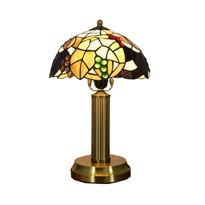 European Vintage Tiffany Stained Glass 1-Light Table Lamp