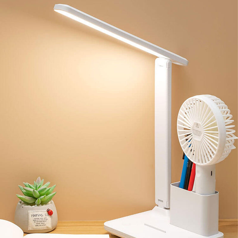 Lampe de bureau LED de lecture avec protection des yeux USB et porte-stylo pliable simple 