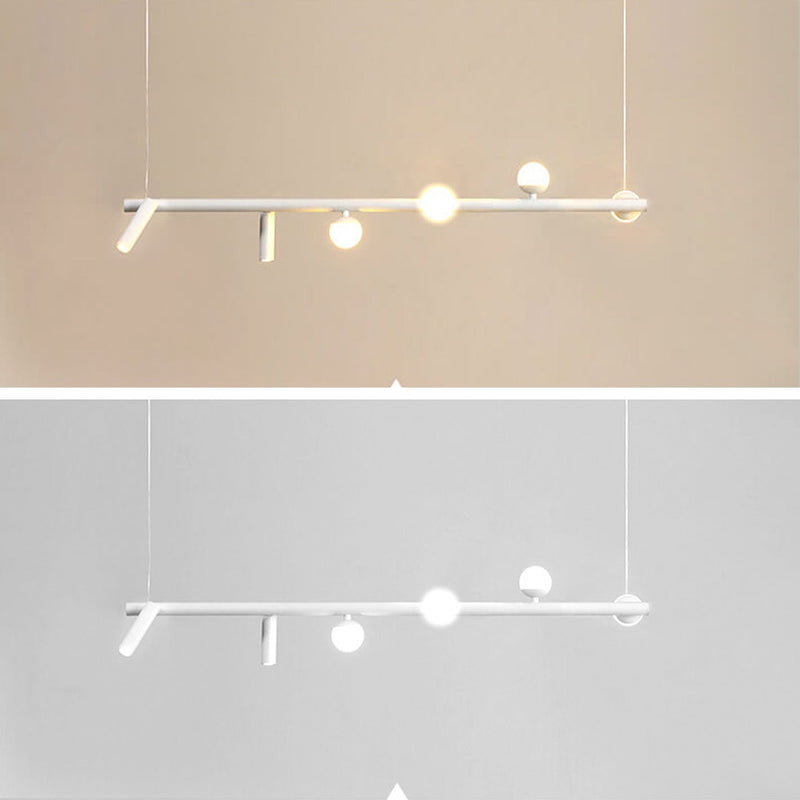 Minimalist  Island Light Linear 6/7 Light Acrylic Iron LED Chandelier