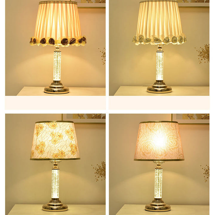 European Crystal Brightness Adjustable Remote Control 1-Light Table Lamp