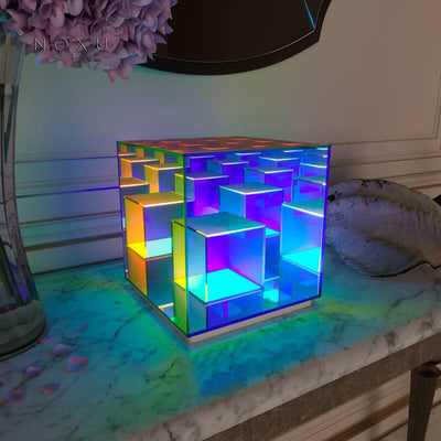 Nordic Creative Stereo Rubik's Cube LED Night Light Touch Switch Table Lamp