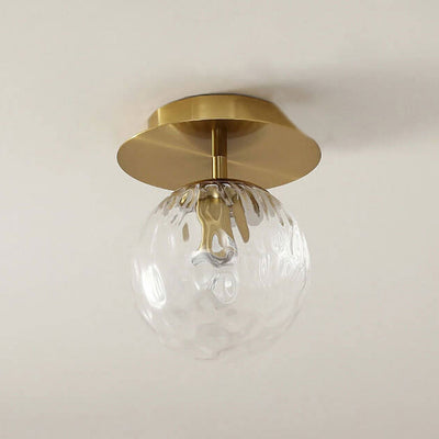 Nordic Water Glass Orb 1-Light Semi-Flush Mount Ceiling Light