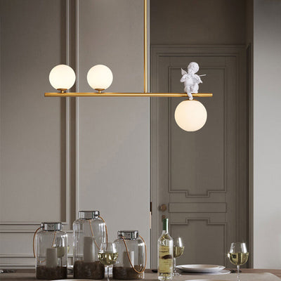 Nordic Luxury Long Glass Ball Angel Island Light 3/4 Licht Kronleuchter