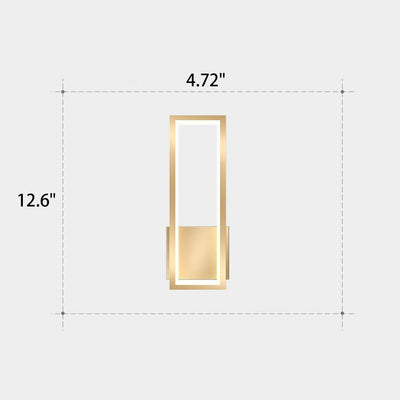 Kreatives Licht Luxus rechteckige hohle Ring Design LED Wandleuchte Lampe 