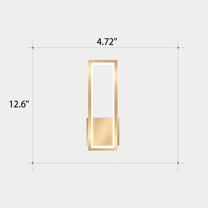 Kreatives Licht Luxus rechteckige hohle Ring Design LED Wandleuchte Lampe 