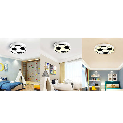 Cartoon Creative Round Football LED Kids Flush Mount Ceiling Light