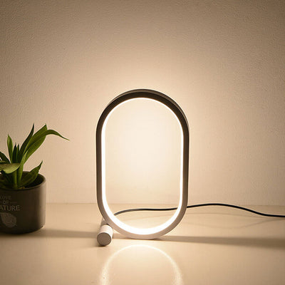 مصباح طاولة LED ليلي بسيط إبداعي بشكل بيضاوي USB 