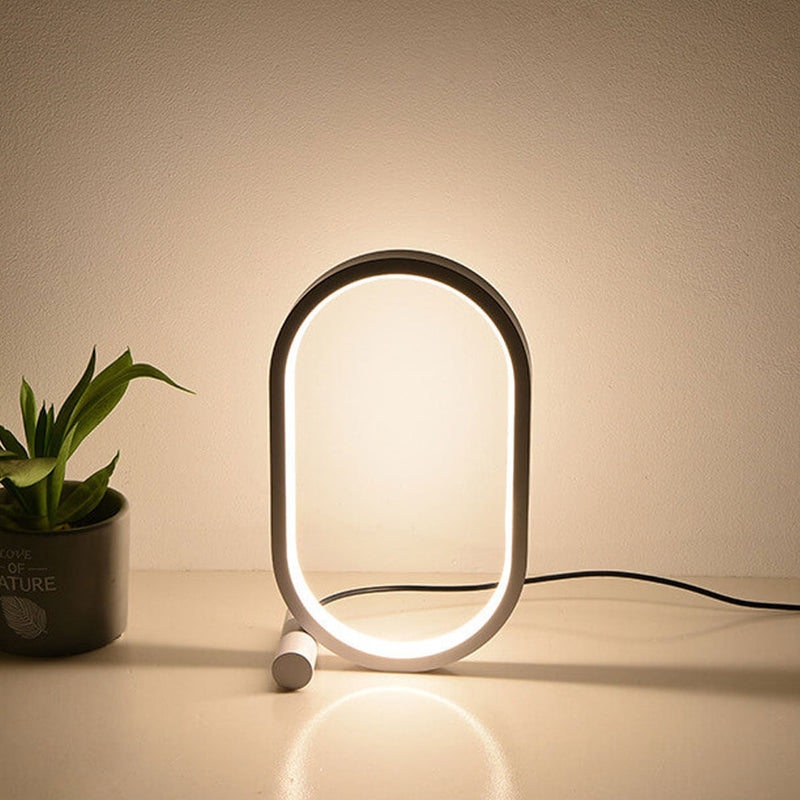 مصباح طاولة LED ليلي بسيط إبداعي بشكل بيضاوي USB 