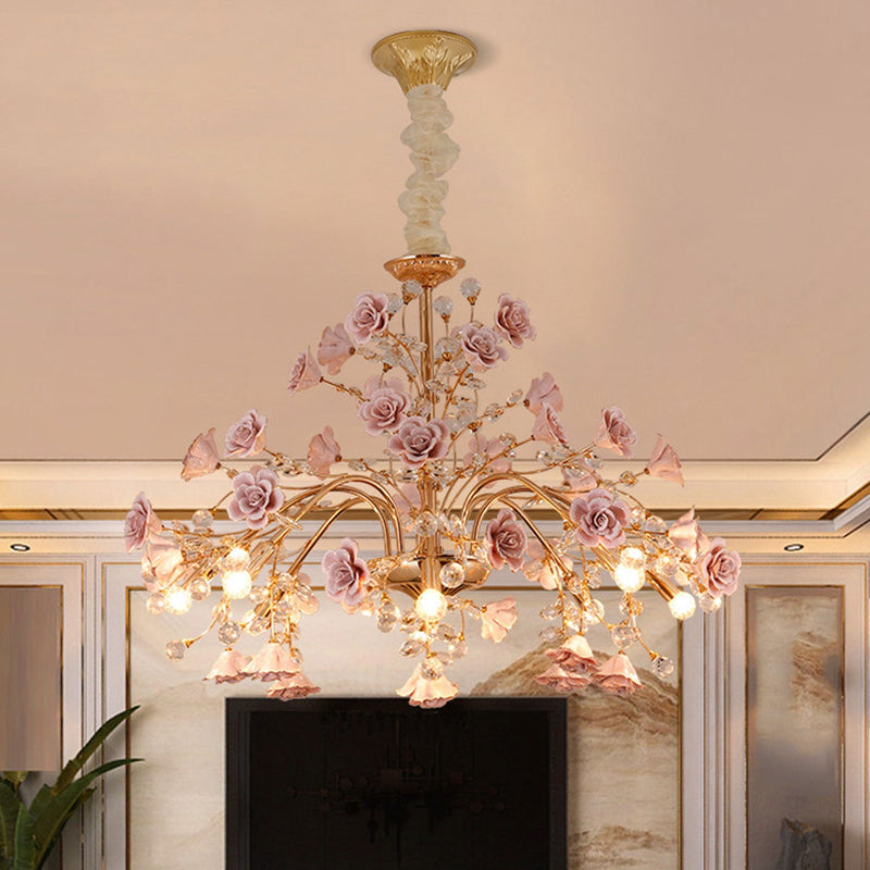 European Court Style Light Luxury Crystal 3/6/8-Light Island Light Chandelier