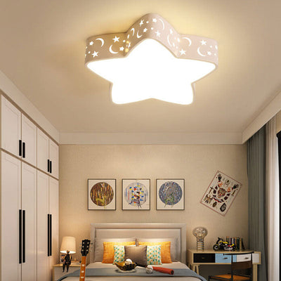 Cartoon Creative Star Shape LED Flush Mount Ceiling Light