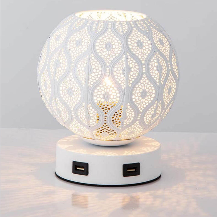 Lampe de table décorative à projection métallique sphérique créative 1 lumière 