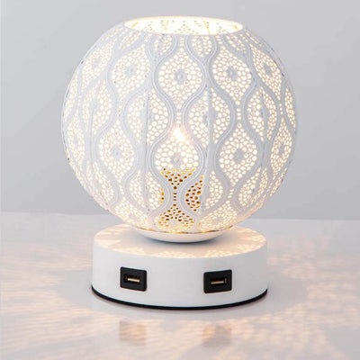 Lampe de table décorative à projection métallique sphérique créative 1 lumière 