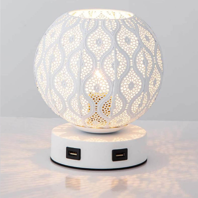 Lampe de table décorative à projection métallique sphérique créative 1 lumière 