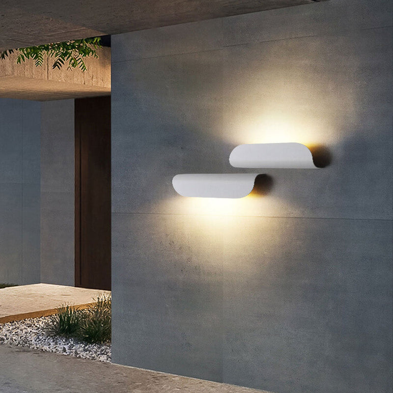 Modern Outdoor Curved  Waterproof LED Garden Wall Sconce Lamp