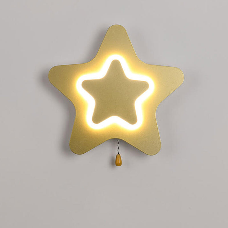 Modern Creative Pentagram Star LED Pull Cord Wall  Sconce Lamp