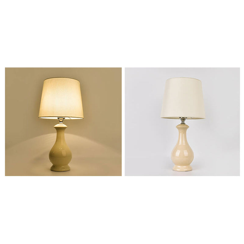Nordic Light Luxus-Keramik-Leinen-Stoff-Tischlampe mit 1 Leuchte