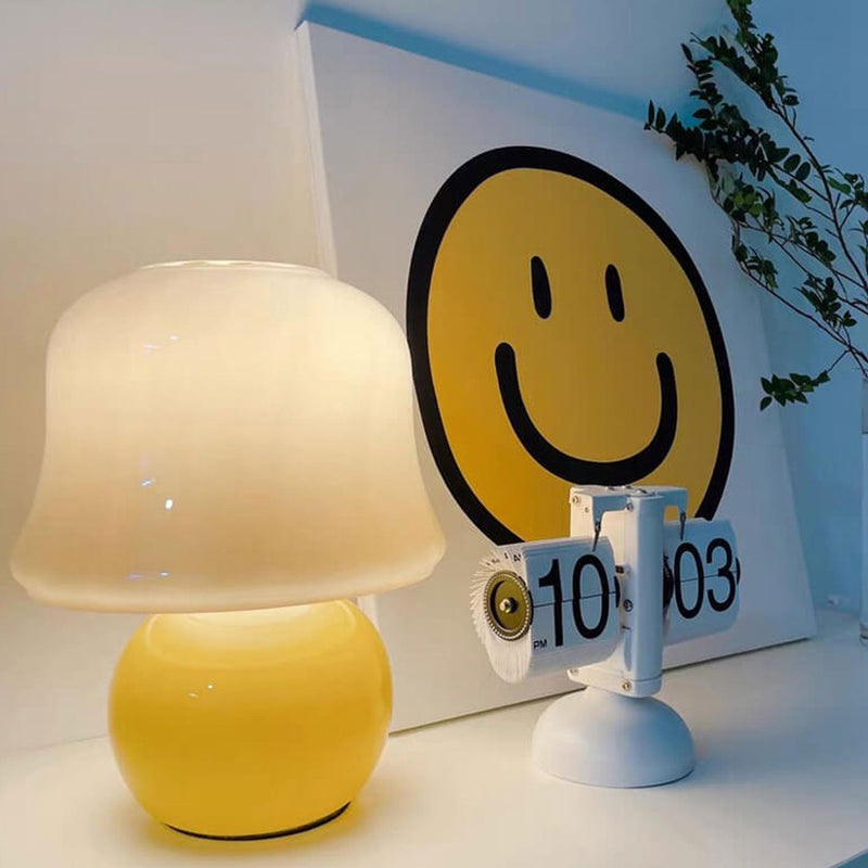 Lampe de Table 1 Lumière Design Champignon Crème Créatif Français 