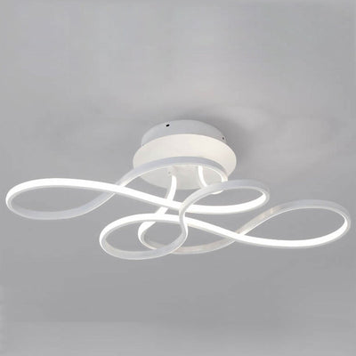 Modern Minimalist Aluminum Acrylic Line LED Flush Mount Ceiling Light