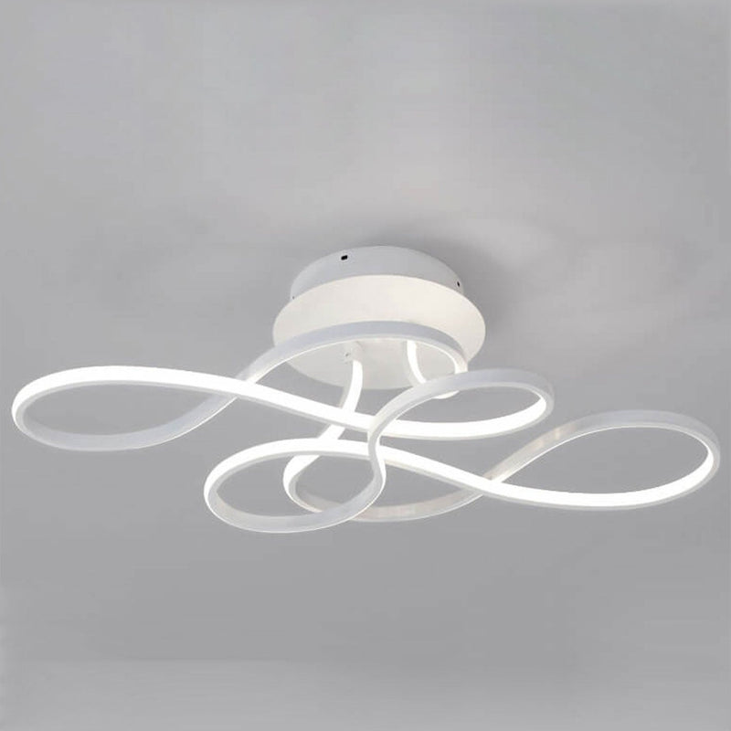 Modern Minimalist Aluminum Acrylic Line LED Flush Mount Ceiling Light