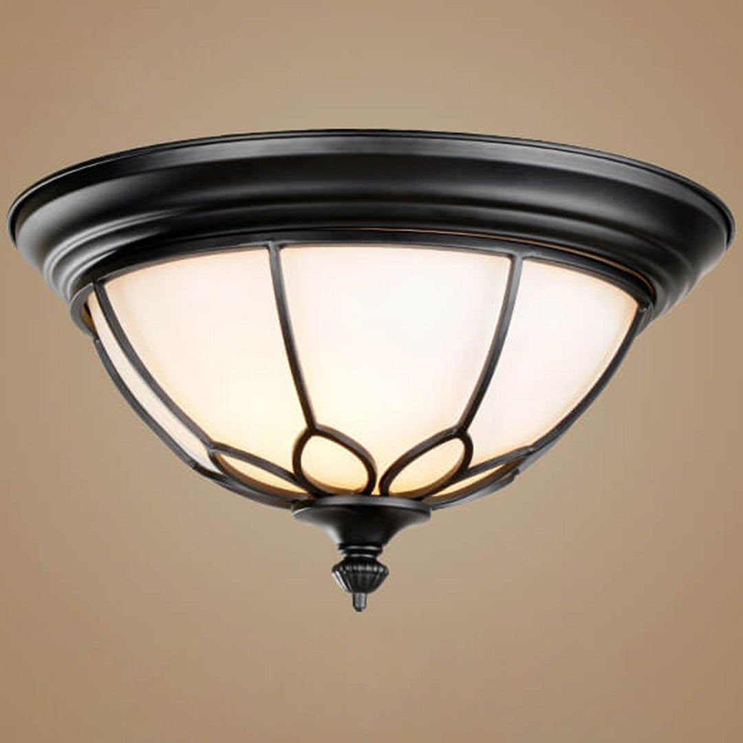 Plafonnier LED en verre dépoli Vintage American Iron 