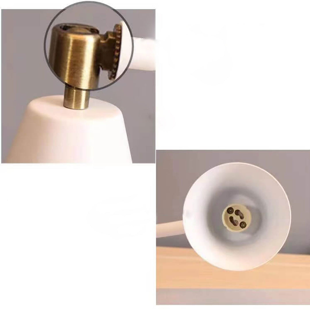 Lampe de Table à Cire Fondante à 1 Lumière avec Base en Bois de Cône Simple Nordique 