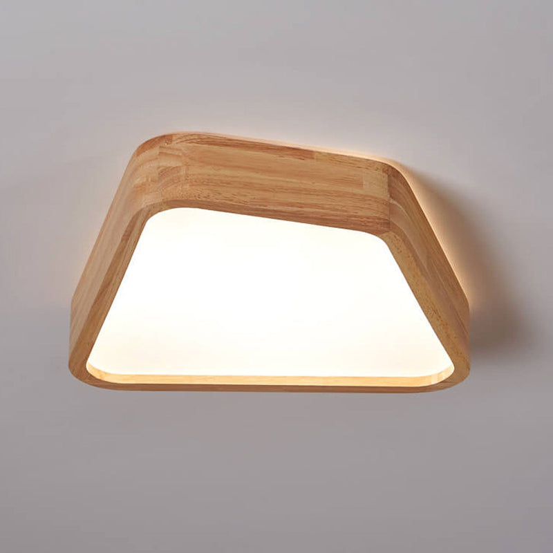 Modern Japanese Log Geometry Shape LED Flush Mount Ceiling Light