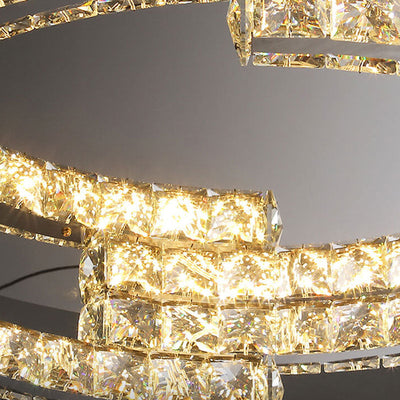 Runde einfache LED-Einbauleuchte aus mehrschichtigem Edelstahl-Kristalldesign 