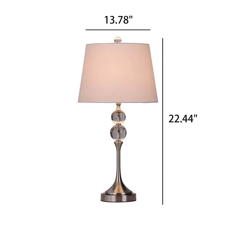 Lampe de Table 1 Lumière Design de Base en Cristal à Double Perle Simple Nordique 