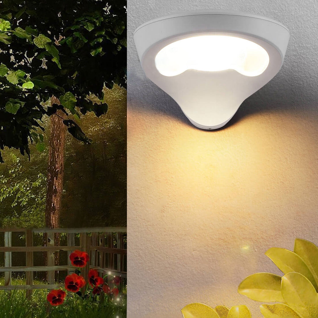 Solar Kreative Runde PC LED Outdoor Garage Wandleuchte 