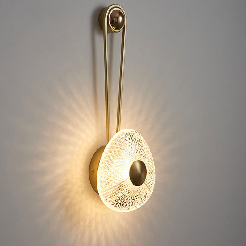 Nordic Light Luxury Wrought Iron Aluminum Round LED Wall Sconce Lamp