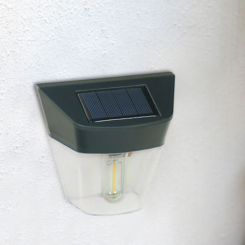 Solar ABS Clear Trapezoid Outdoor Waterproof LED Wall Sconce Lamp