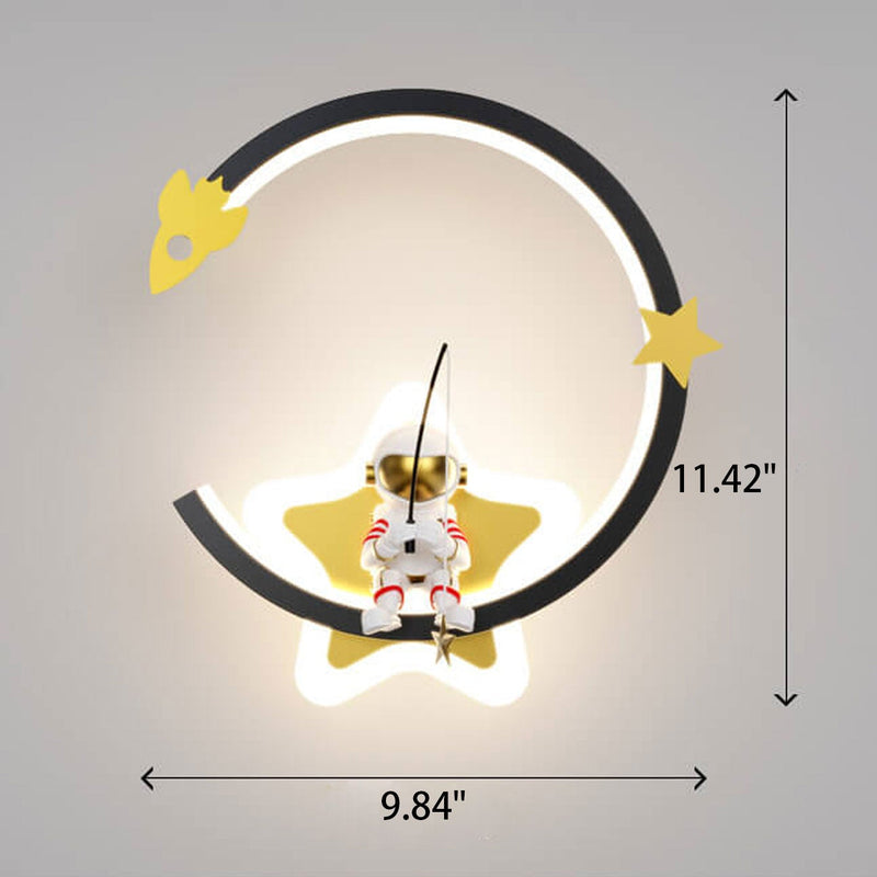 Moderne kreative Astronauten-Pentagramm-Kinder-LED-Wandleuchte