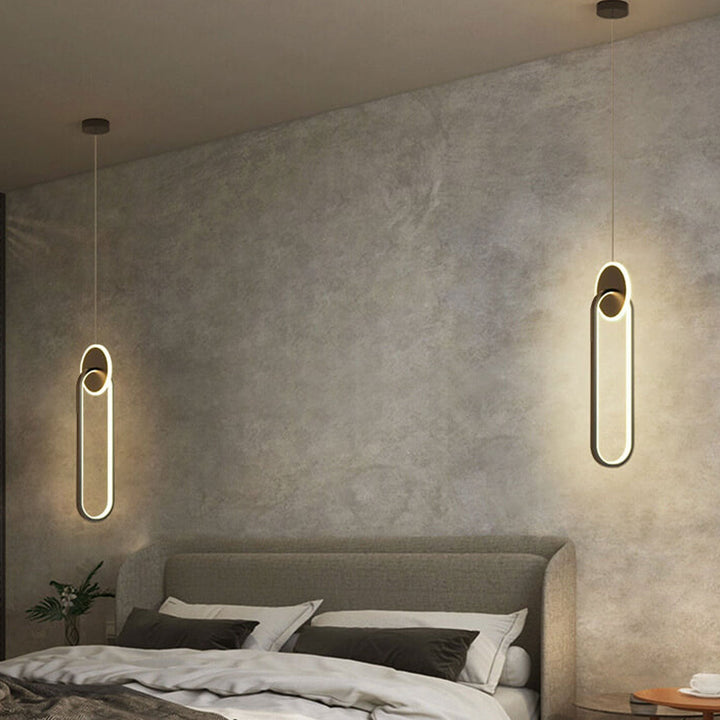 Suspension LED avec boucle noire créative nordique 