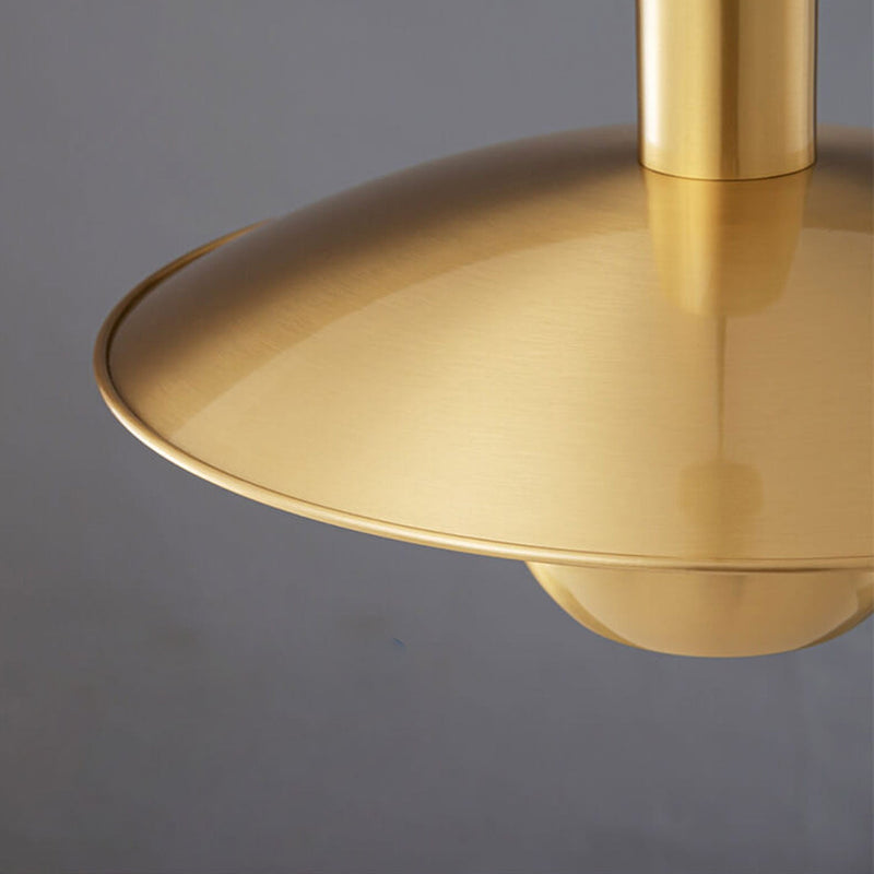 Nordic Minimalist All Brass Flying Saucer Design 1-Light Pendant Light