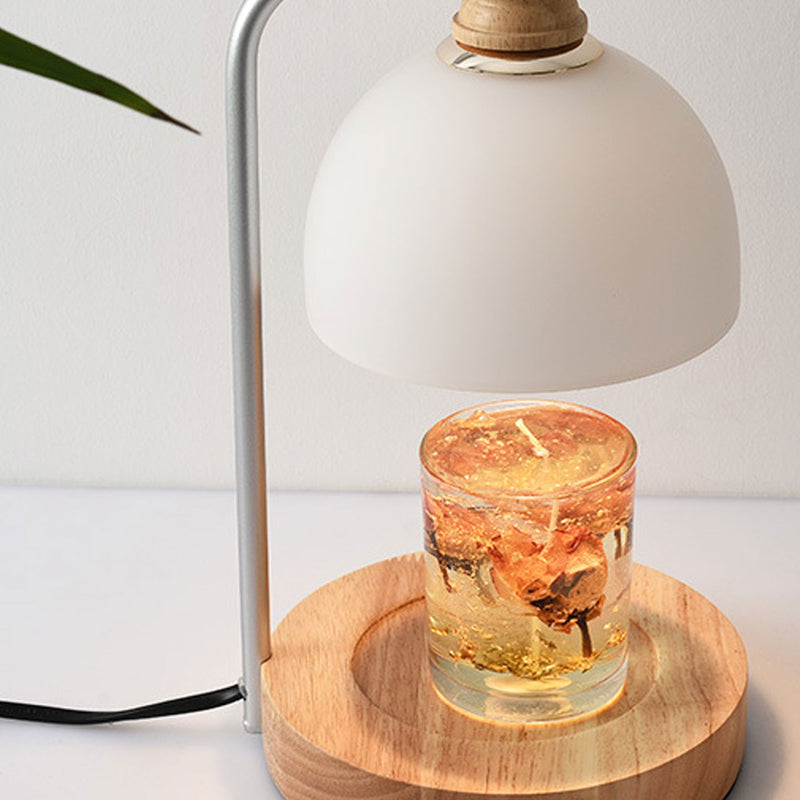 Lampe de table à cire fondue à 2 lumières avec dôme en verre simple 
